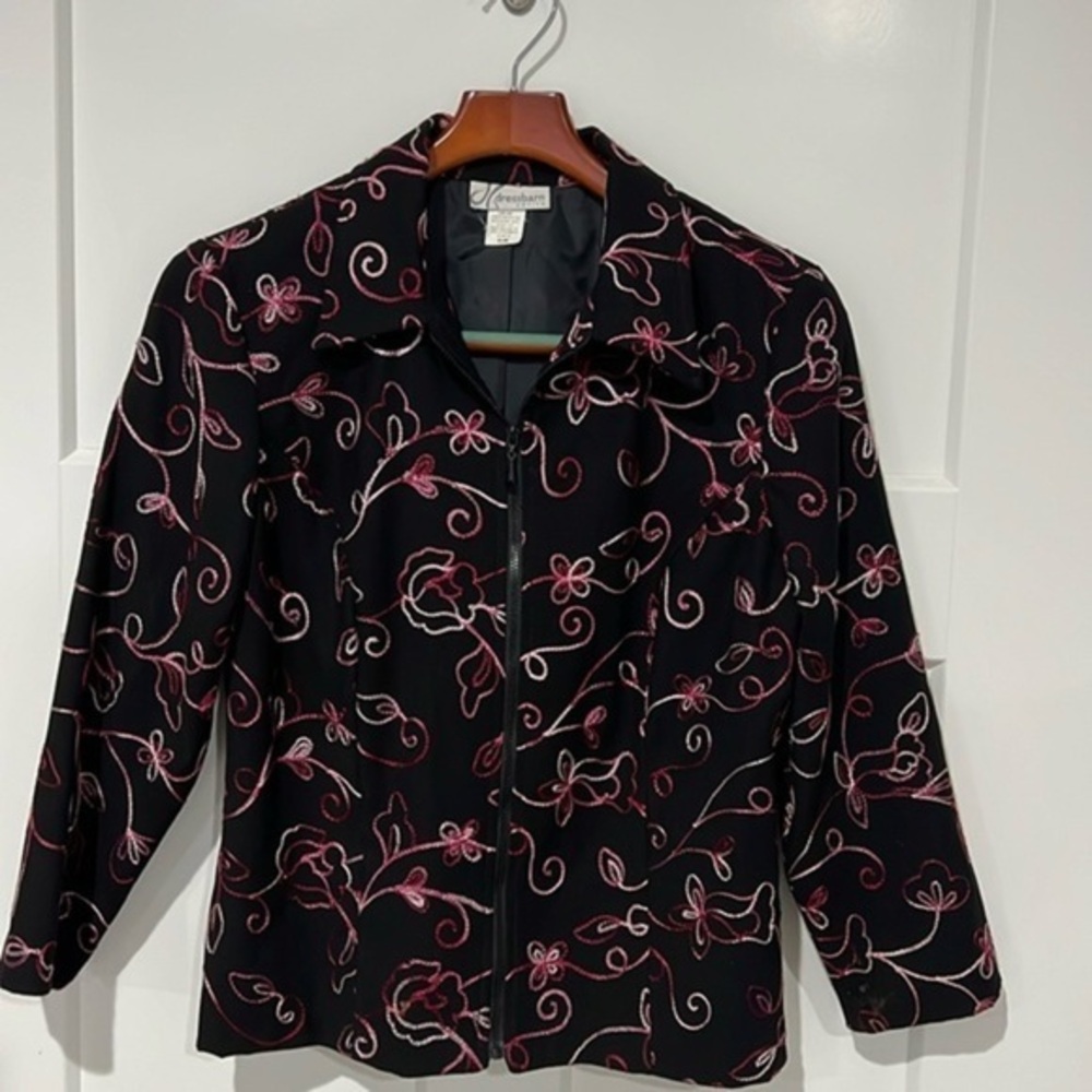 Vintage Y2K Dress Barn Embroidered Jacket Sz PM